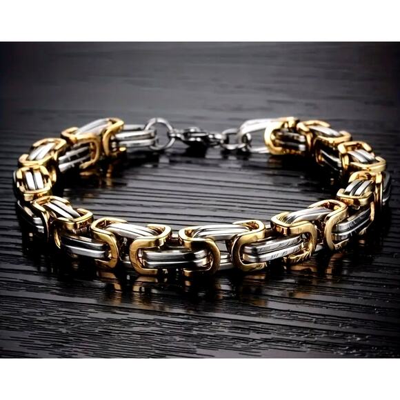 Unisex Classic Box Chain Bracelet Silver on Silver - Picture 4 of 6